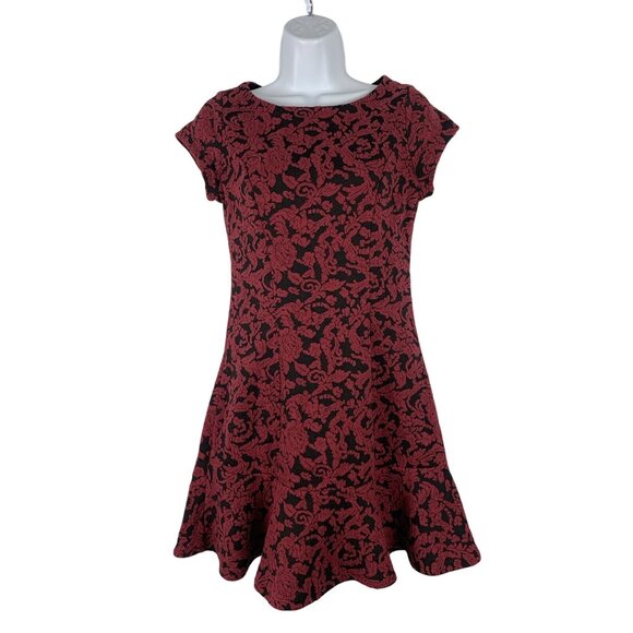 Lily Rose Womens Red & Black Floral Dress Size Small - Picture 1 of 7